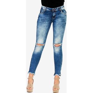 Cipo & Baxx Skinny Fit - Low Waist Jeans mit ausgefranster Saum