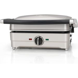 Cuisinart 3-in-1 Compacte Grill, Wafel- en Omeletmaker Contactgrill GRSM3E - Wafelijzer - 3 anti-aanbak platen - 210˚C - Zilver