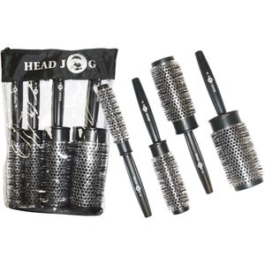 4-delige Haarborstelset met Hittebehoud in Zip-Up Tas