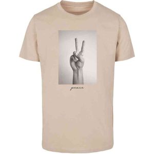 Mister Tee - Peace Sign Heren T-shirt - XL - Beige