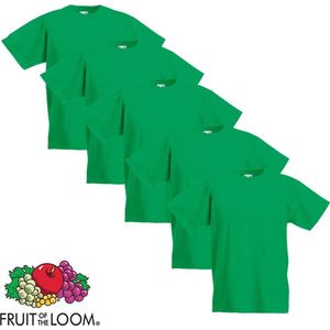Fruit of the Loom Original Kids T-shirt 5 stuks groen maat 104