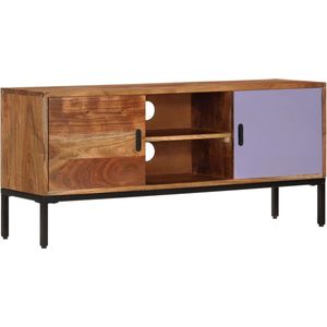 The Living Store Houten Televisiekast - Vintage Design - Massief Acaciahout - Honingbruin - 110x30x50cm