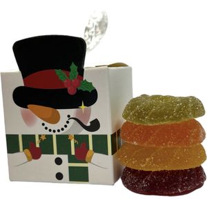 Sneeuwpop hanger met kerst kransjes - Kerstman - Gingerbread house - snoeppot - kerstboom