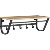 ACAZA Kapstok - Wandkapstok - Muurkapstok - 60 cm - 5 Haken met Plank - Lichte Eik
