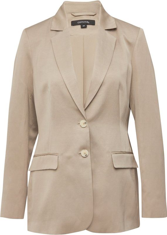 comma - Indoor-Blazer - Satijnen Blazer - Luxe Linnenmix