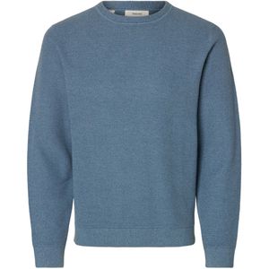 Selected Homme Heren trui SLHROSS regular fit Blauw L Ronde Hals Volwassenen
