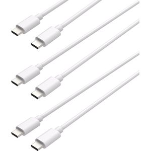 USB C naar USB C Kabel - Oplader - Oplaadkabel Geschikt voor Apple / Iphone oplader - Fast Charge - Oplaadkabel - 75cm - Wit - 3 stuks - Cazy
