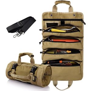 Roltas gereedschap waterdicht van Oxford-stof - 6 vakken met ritssluiting - multifunctionele gereedschapstas voor huishouden timmerwerk elektriciens