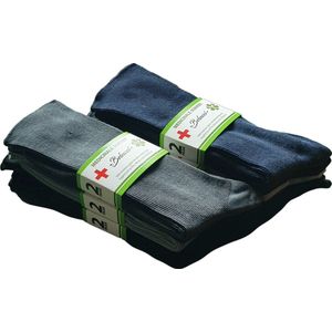Belucci Katoenen Diabetes Sokken 12 Paar Classic En Zwart Maat 35/38