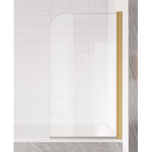 Badplaats Badwand Torino 60 x 140 cm - Goud - Badscherm Draaibaar 5 mm dik - Veiligheidsglas en Antikalk