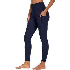 Trendy Hoge Taille Legging / Sport Legging | Sportbroek | Met Zakken | Navy - S