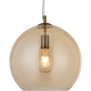 Balls Glazen hanglamp brons globe 25cm amber - Modern - Searchlight