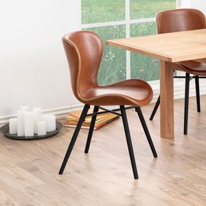 Sohome Eetkamerstoel - set van 2 - Jasmaine - PU - Cognac