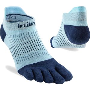 Injinji - Run Lightweight No-Show - Teensokken - Lichtblauw - Goede Afvoer van Warmte en Vocht