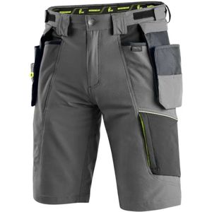 Werkshorts CANIS SAFETY CXS NAOS heren, grijs-zwart, HV gele elementen, maat 48