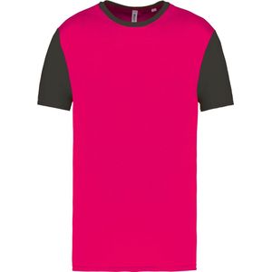Tweekleurig herenshirt jersey met korte mouwen 'Proact' Pink/Dark Grey - L