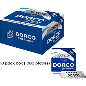 Dorco Razor Blades Single Edge Box a 10 x 100 stuks = 1000 blades | Scheermesjes | Barbier mesjes