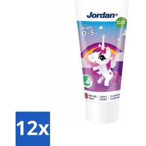 12 x Jordan Tandpasta Kids 0-5 jaar 50 ml - Tandpasta Voor Kinderen - Kinder Tandpasta - Fluoride Tandpasta - Tandenpoetsen - Melkgebit