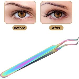 Stainless Steel Eyelash Tin Pads - Professional Right and Curled Toes Nipper Application Tools .