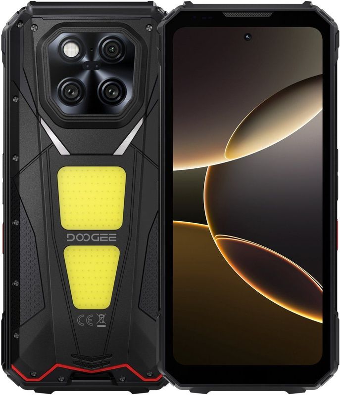 Rugged smartphone met ingebouwde projector – 5G Android 15, 36GB RAM, 512GB opslag, 20500mAh accu, 200MP camera – DOOGEE V Max Play Zwart