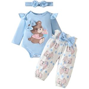 Babykledingset voor meisjes met lange mouwen, rompertje en broek, herfst en wintermode 0-18 maanden