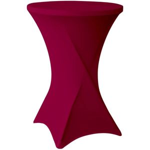 Statafelrok Claret / Bordeaux Paars 80cm - Statafelhoes - Tafelrok - ∅80-85x110cm - Tafelrokkenshop.nl