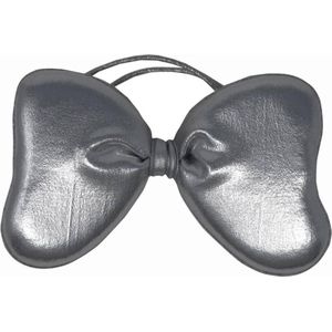 Jessidress Haarelastiek met grote strik van 12 cm Meisjes Haar Elastiekje Haarstrikje - Zilver