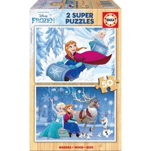 Frozen Houten Puzzel 2 x 50 stukjes - Educa