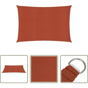 The Living Store Schaduwdoek HDPE - 2.5 x 4 m - terracotta