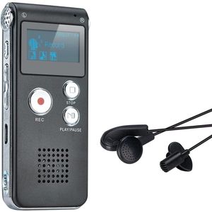 Digitaal dicteerapparaat, 8 GB audio-opnameapparaat, digitale voicerecorder met spraakherkenning voor interview, lezing, onderwijs, vergaderingen en lezingen