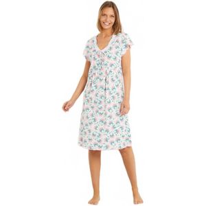 Gebloemd katoenen nachthemd tot halverwege de nacht