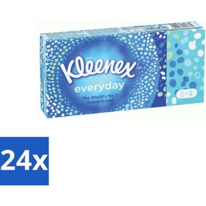 24 x Kleenex - Zakdoekjes - Everyday - 8 Pakjes Zakdoekjes - Zakdoekjes - Tissues - Schoonmaak - Reiniging - Vlekken Verwijderen