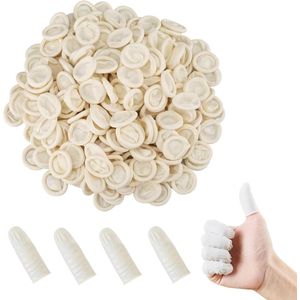 400 Stuk Fingertoppen - Vingerbescherming - Wegwerp Latex Nagelhoesjes - Zeer Elastisch - Antistatisch - Bescherming tegen Eczeem en Sportblessures
