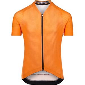 Bioracer Fietsshirt Kinderen Korte Mouw - Model 'Icon Optical Art' - Oranje - Speciale pasvorm voor kinderen - Maat 164 | 14 Jaar - Fietskleding voor Kinderen