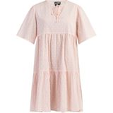 DreiMaster - Jurk - Lichtroze - Katoenpopeline - V-hals met Strik