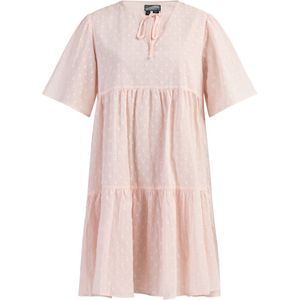 DreiMaster - Jurk - Lichtroze - Katoenpopeline - V-hals met Strik