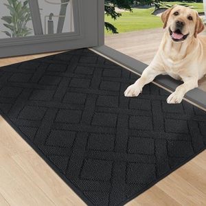 Wasbare en Absorberende Binnen Deurmat voor Vuil- en Vochtopvang, Zwart, 60 x 90 cm