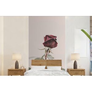 Bloemen - Rood - Rozen - Groen - Behangpapier