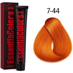 PostQuam Essential Colors 7-44 – Middenblond Koper Intense – 60 ml – Set van 3 Stuks – Professionele Haarverf