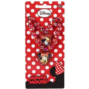 Disney - Minnie Mouse Sieradenset - Ketting & Armband - Voor Kinderen - Rood - Roze - Kralen - Valentijn