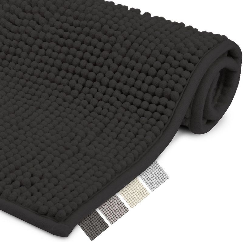 Beautissu Badmat Antislip 50x80cm Beaumare WR - Douchemat Zwart Badmat - WC Tapijt, Vloermat voor Douche of Badkamer