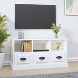 The Living Store Tv-kast Wit - 100 x 35 x 50 cm - Opbergruimte - Display functie