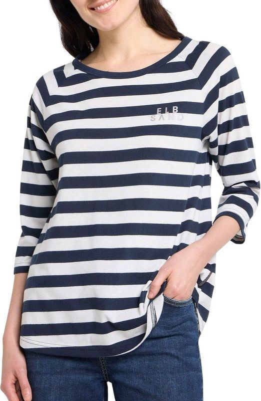 Elbsand - Celin Shirt - Navy - Dames T-shirt - Driekwart Mouwen