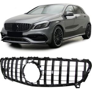 Mercedes A Klasse W176 Facelift Vanaf 2015 t/m 2018 Sport Grill Hoogglans Zwart Amg GT Look Panamerica