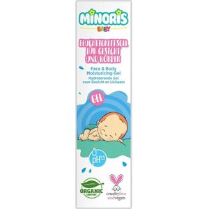 Minoris Baby Hydraterende Gel voor Gezicht & Lichaam | Biologisch, Natuurlijk, Vegan & Dierproefvrij | pH 5.5, Dermatologisch Getest, Vrij van Schadelijke Stoffen | Licht & Hypoallergeen 200 ml