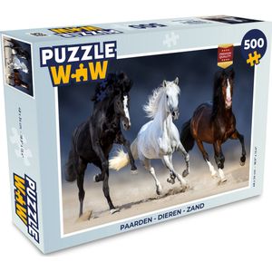 Puzzel Paarden - Dieren - Zand - Legpuzzel - Puzzel 500 stukjes