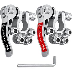 Accuklemmen set - 2 stuks voor auto, vrachtwagen en boot - Positieve en negatieve accuaansluitingen