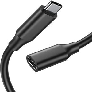 Qost - USB-C 3.1 Gen2 - Verlengkabel - 2 Meter - 3A 60W - Male to Female - Extension Cable - 4K video - compatibel met iPhone 15, M3 MacBook Pro / Air, iPad Air 2024, Galaxy S24 Ultra Switch consoles etc.