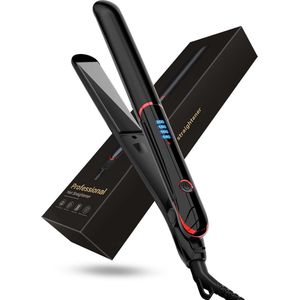 Stijltang zwart-2 in 1-steil en krul het haar-140°/200°-Efficiënt-10s snelle verwarming-LCD-display temperatuur-Professionele haarverzorging-Krultang (zwart)