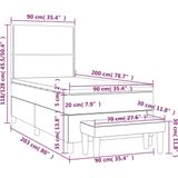 vidaXL-Boxspring-met-matras-stof-lichtgrijs-90x200-cm